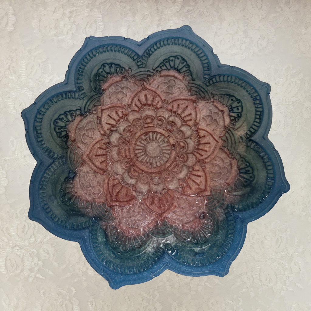 Flower Coasters and Holder, 4 Pack