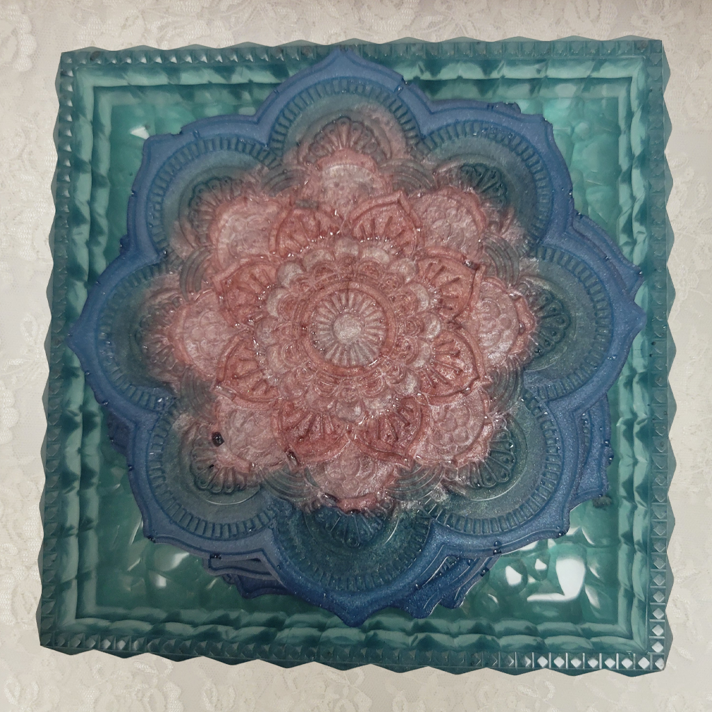 Flower Coasters and Holder, 4 Pack