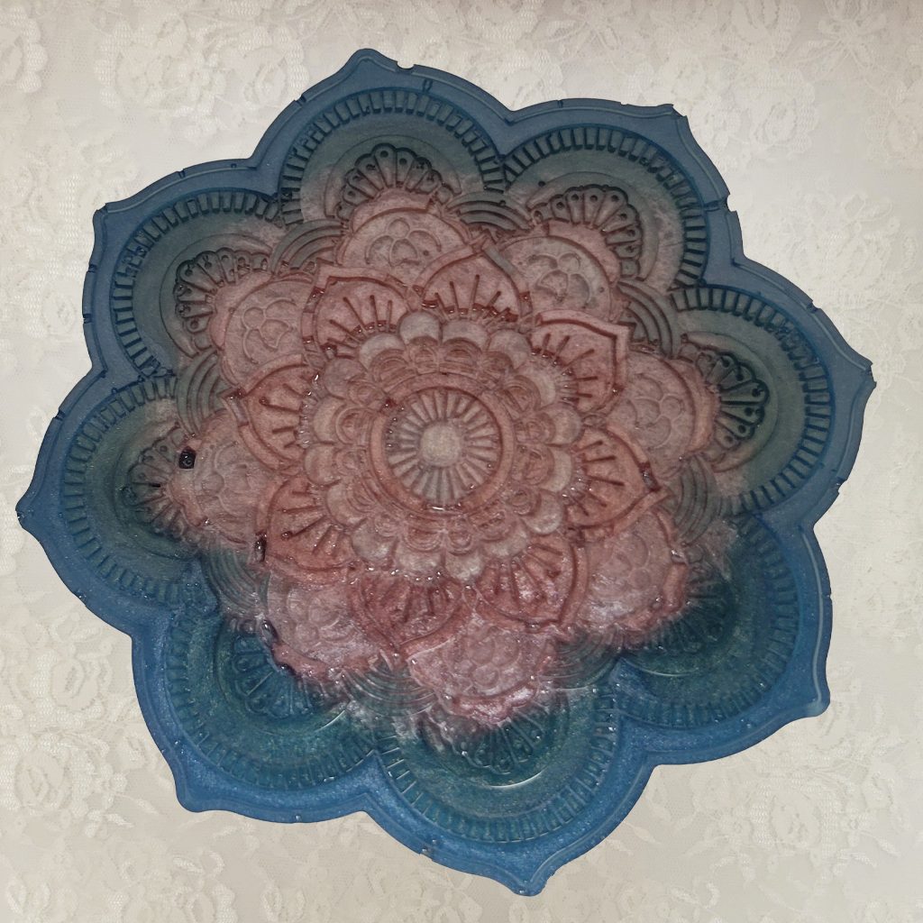 Flower Coasters and Holder, 4 Pack