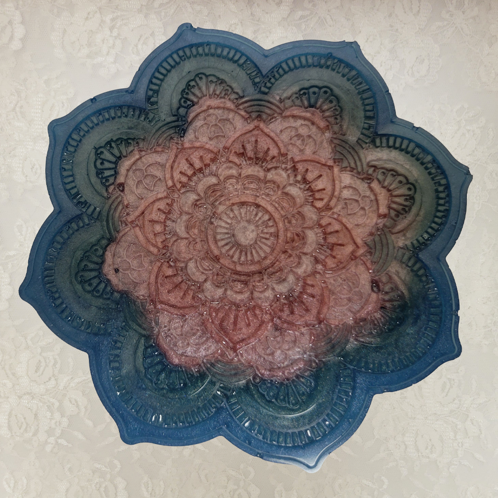 Flower Coasters and Holder, 4 Pack