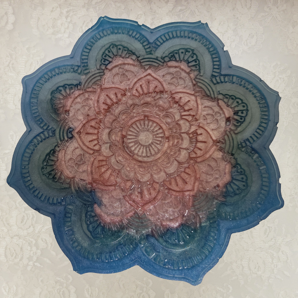 Flower Coasters and Holder, 4 Pack