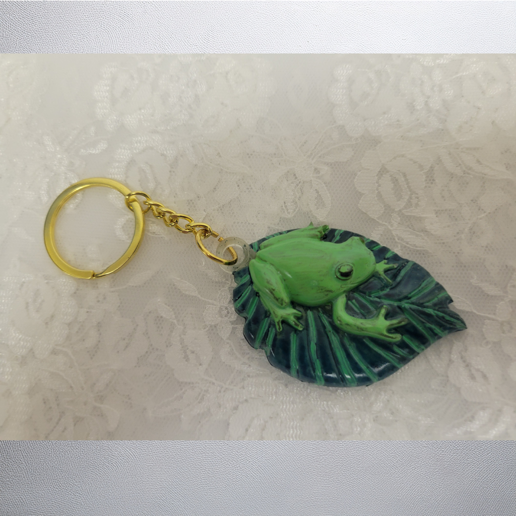 Frog On Pad Keychain