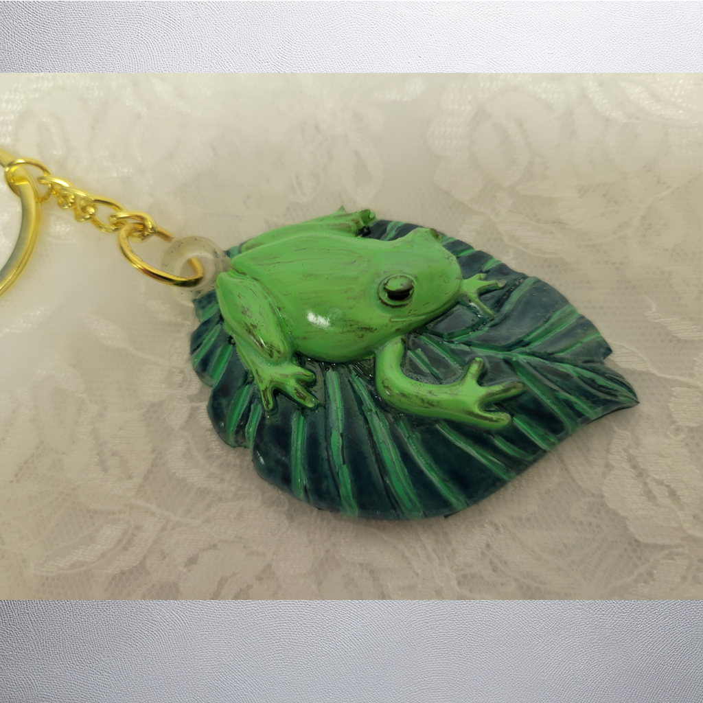 Frog On Pad Keychain