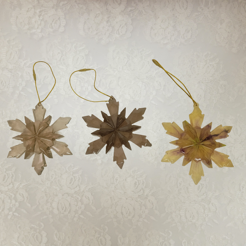 Golden Brown Star Ornaments, 3 Pack