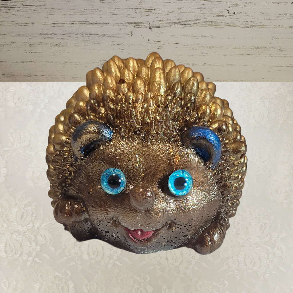 Hedgehog Figurine – Brown and Gold