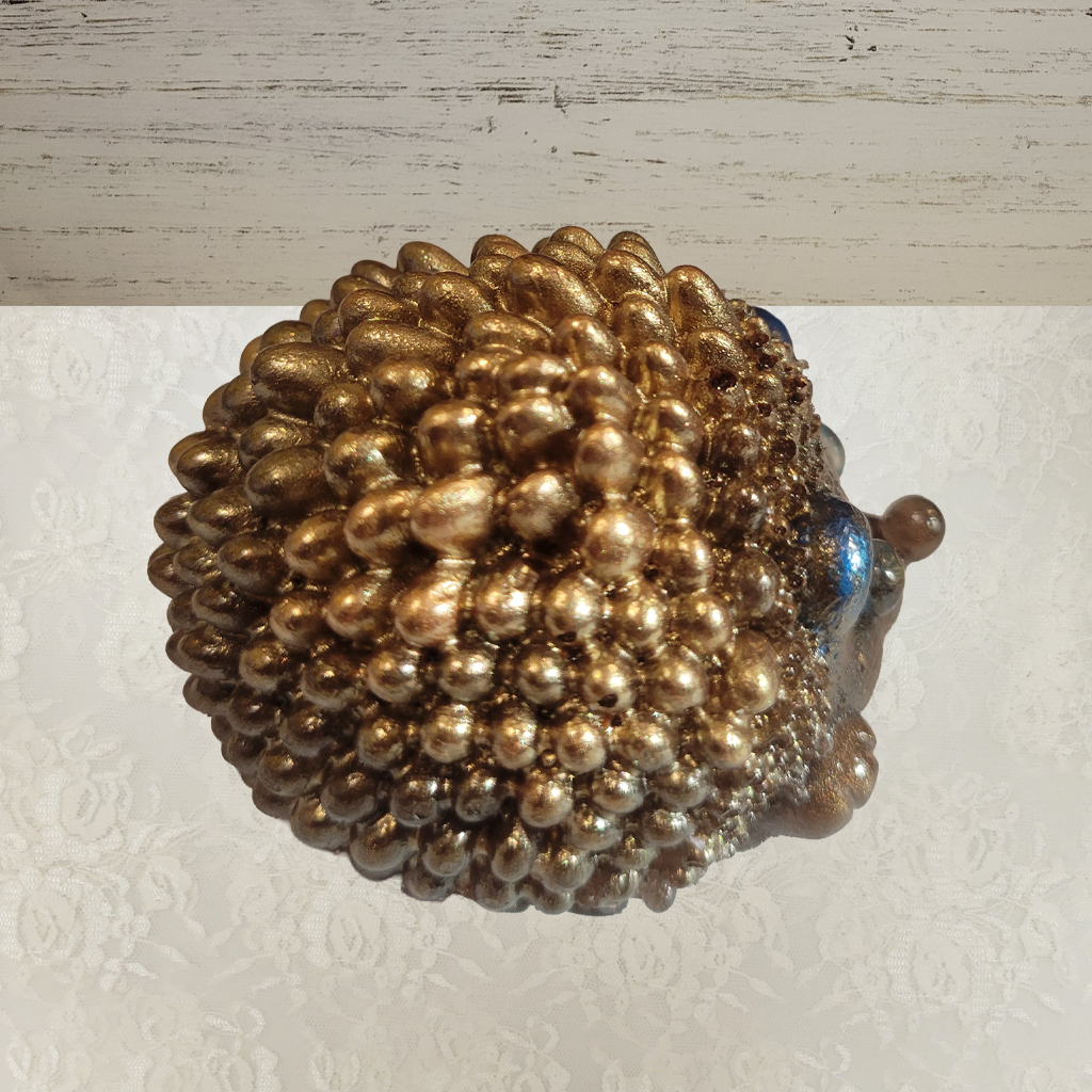 Hedgehog Figurine – Brown and Gold