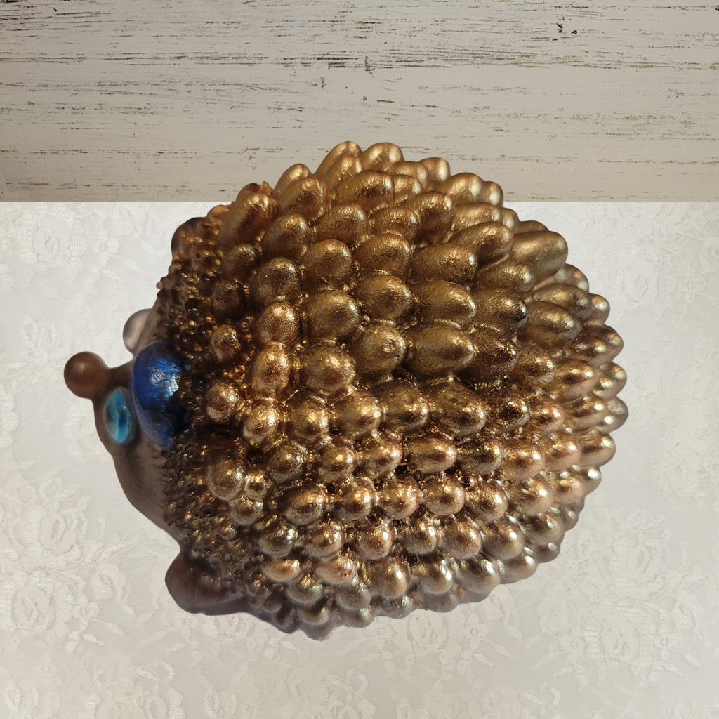 Hedgehog Figurine – Brown and Gold