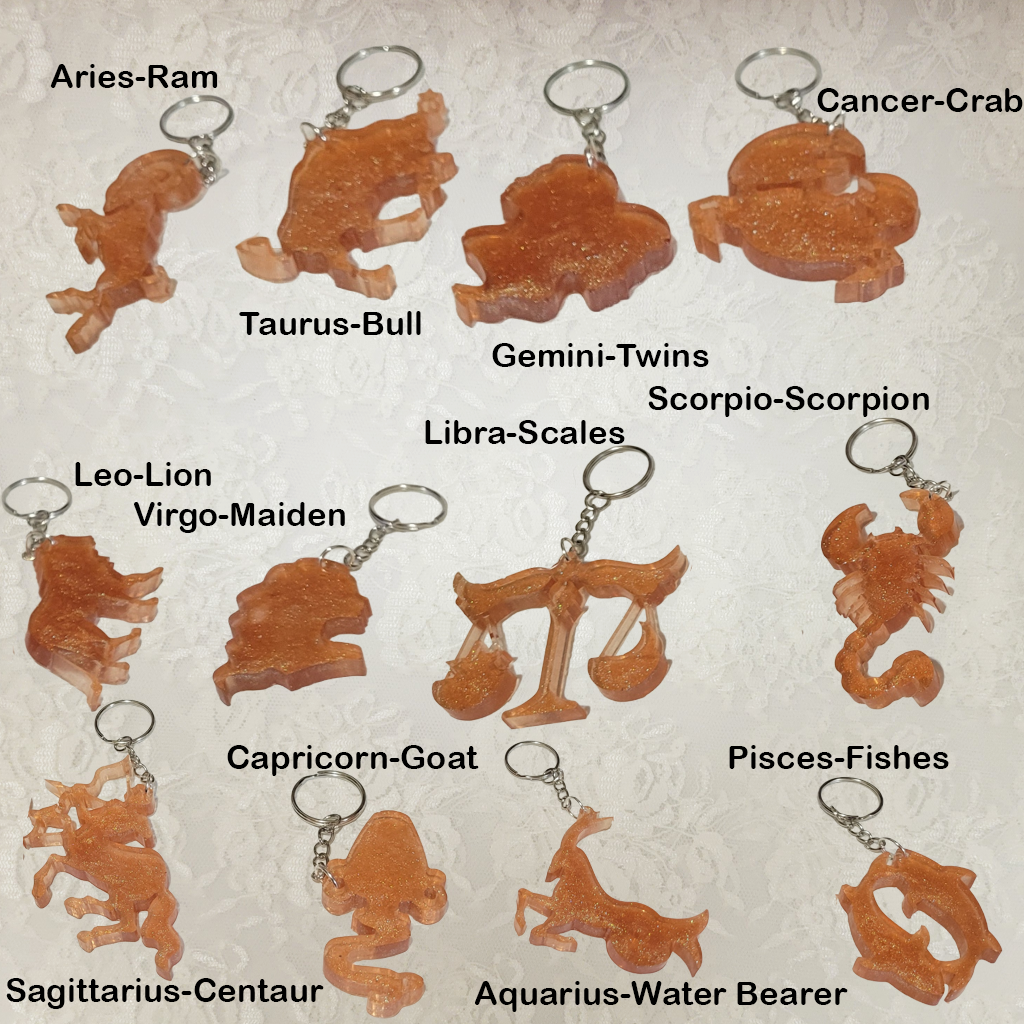 Horoscope Keychain - Gold Color