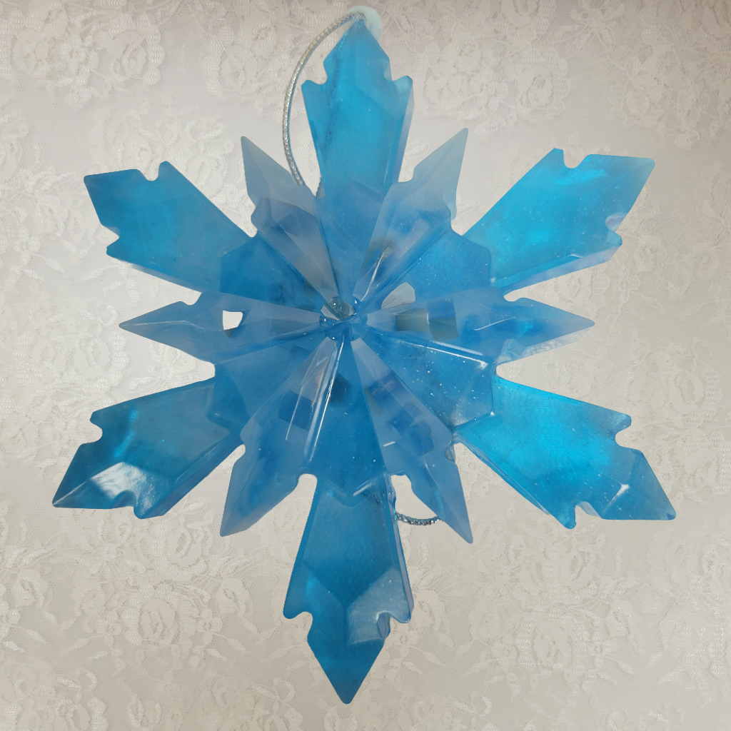 Smoky Light Blue Star Ornaments, 4 Pack