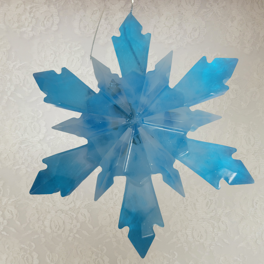 Smoky Light Blue Star Ornaments, 4 Pack