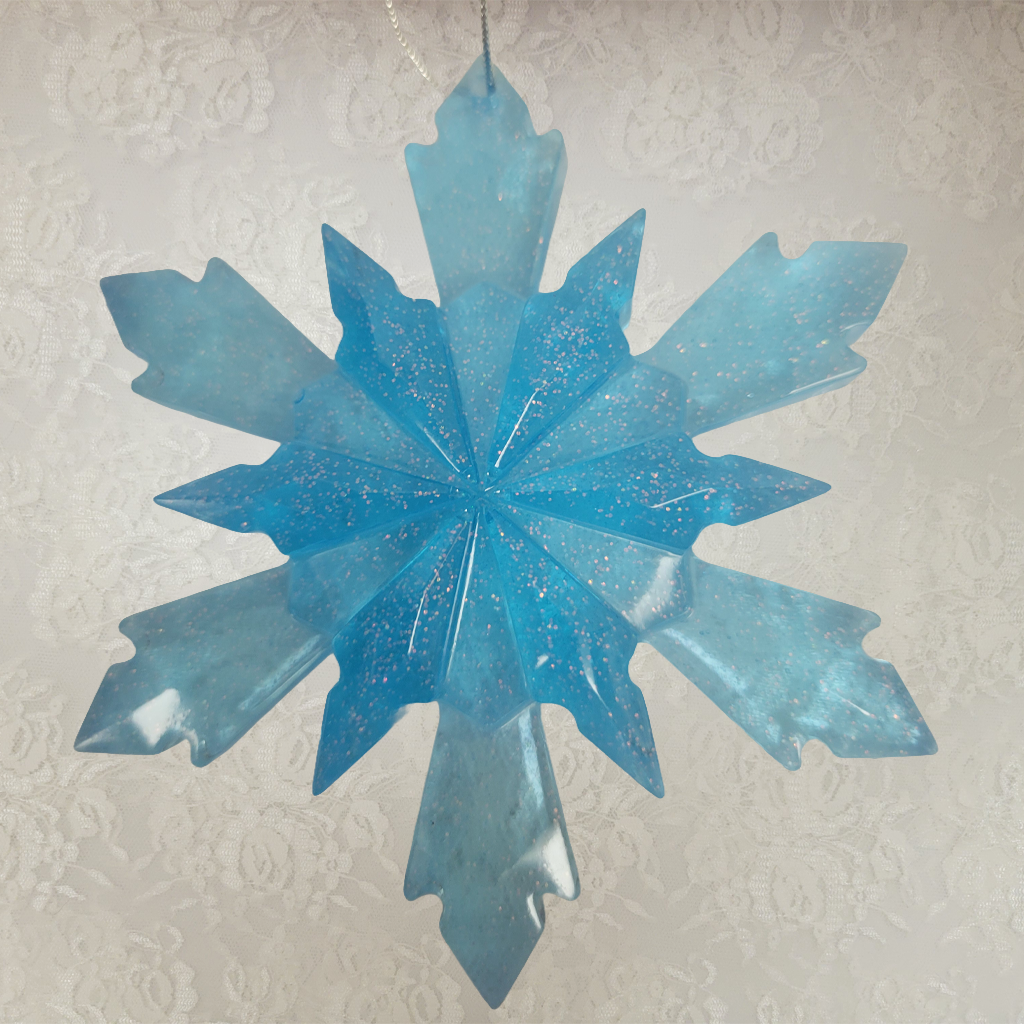 Light Blue Glitter Star Ornaments