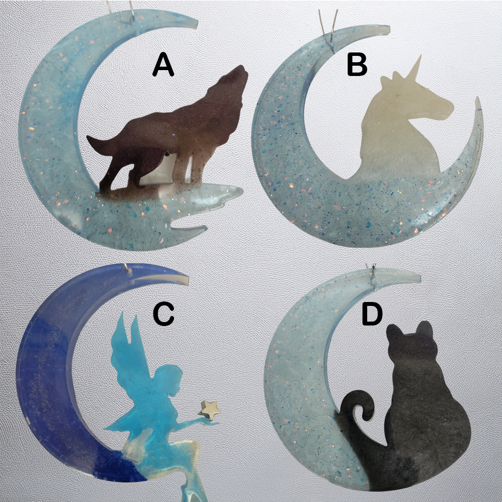 Moon Ornaments, 4 Styles