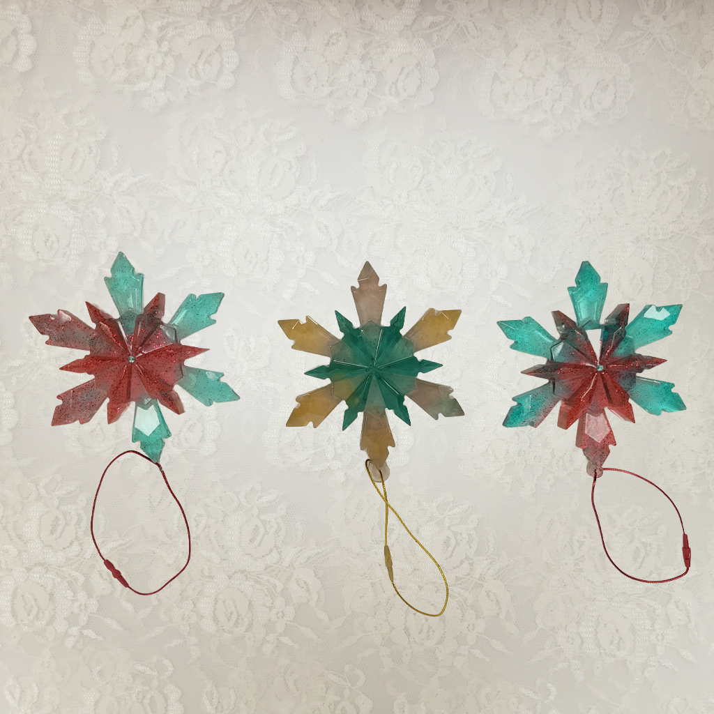 Star Ornaments, Various Colors, 3 Pack