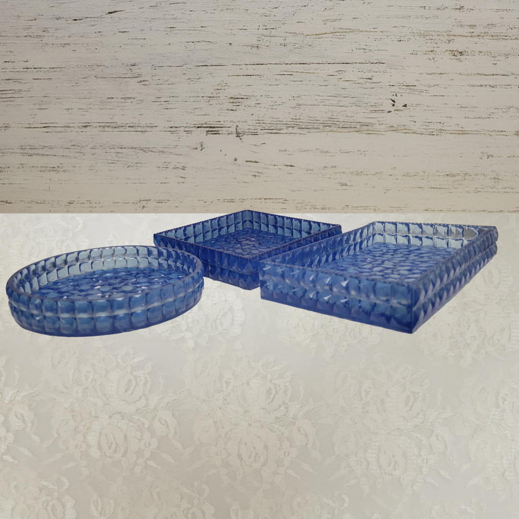 Diamond Patterned Trays, 3 Pack
