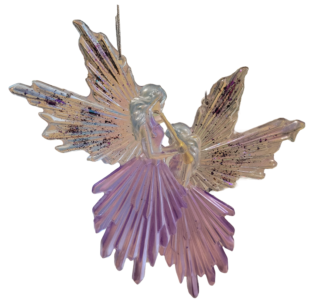 Angels Blowing Horns, 2 Pack Ornaments