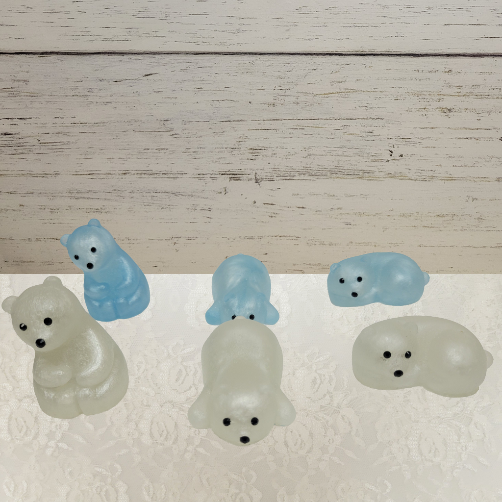 Polar Bear Figurines, 3 Pack
