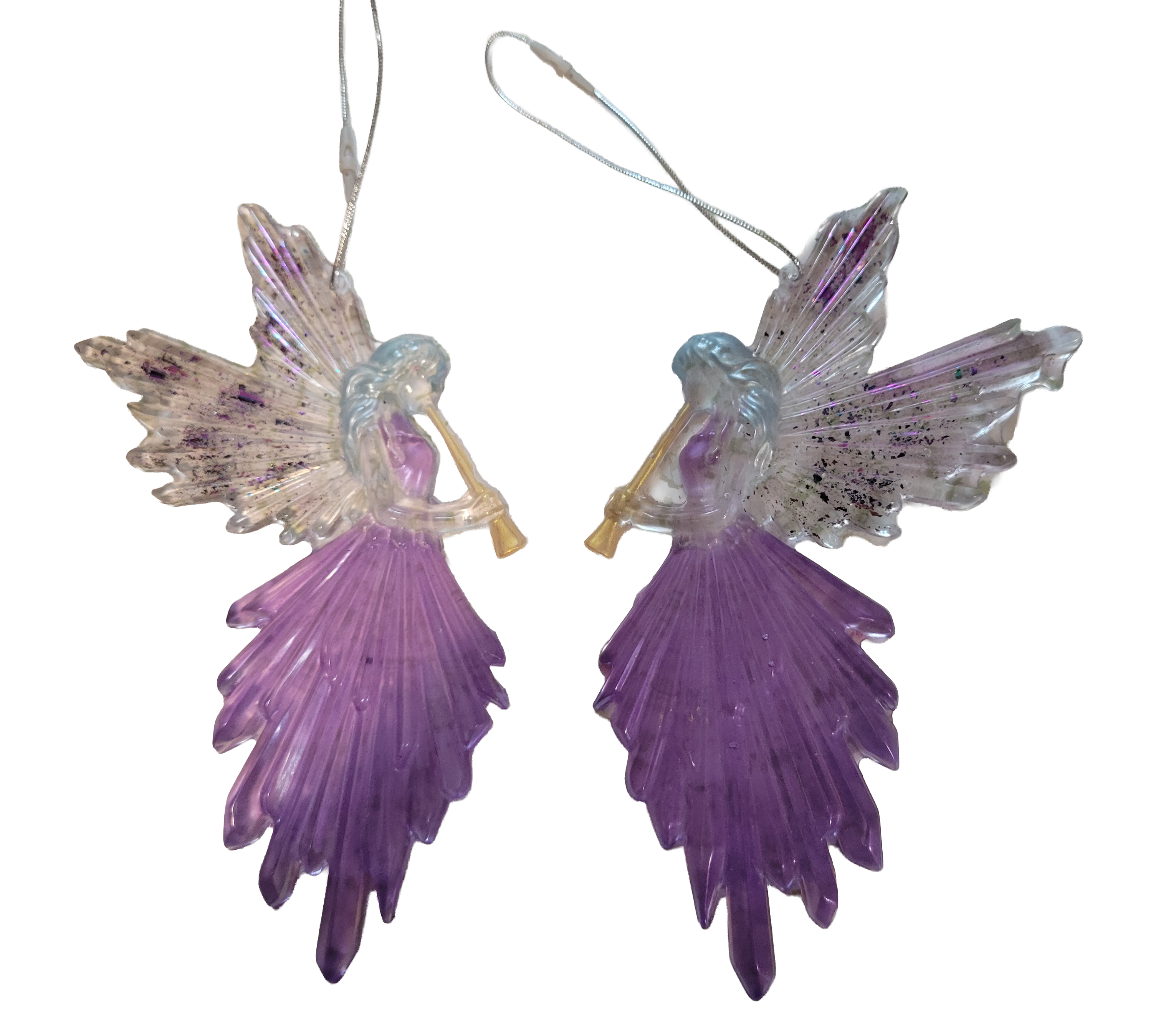Angels Blowing Horns, 2 Pack Ornaments