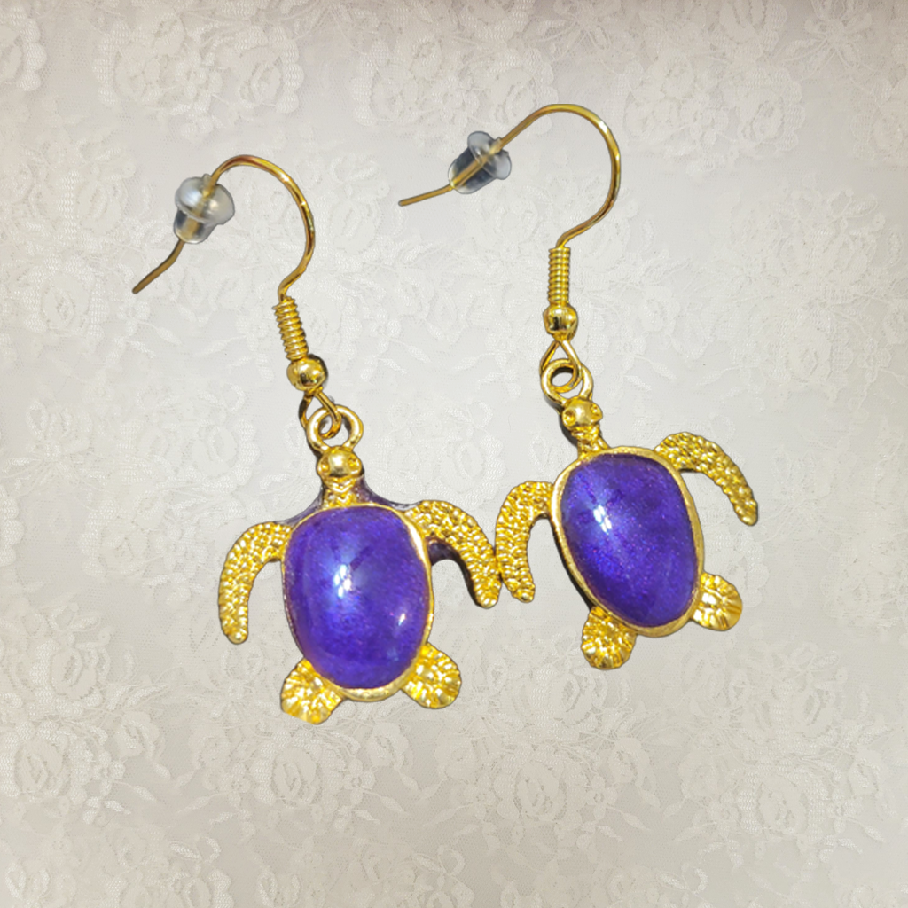 Turtle Gold Back Earrings