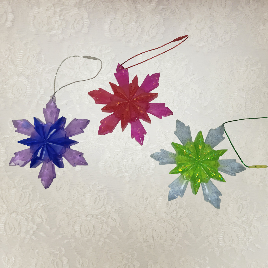 Star Ornaments, Various Colors, 3 Pack
