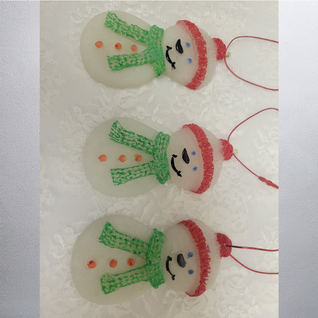 Christmas Ornaments, Snowman, Santa, Reindeer, 8 Pack