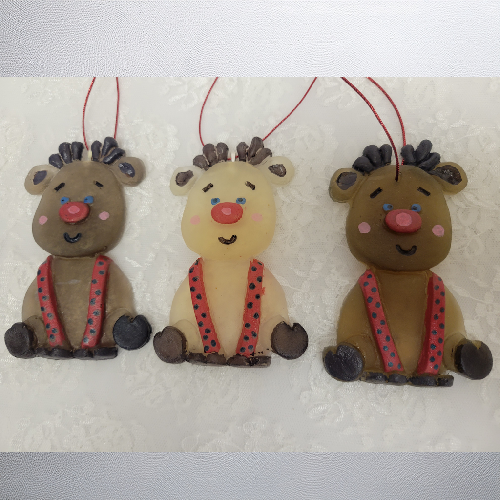 Christmas Ornaments, Snowman, Santa, Reindeer, 8 Pack