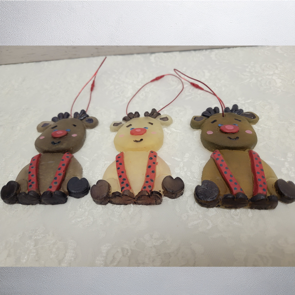 Christmas Ornaments, Snowman, Santa, Reindeer, 8 Pack