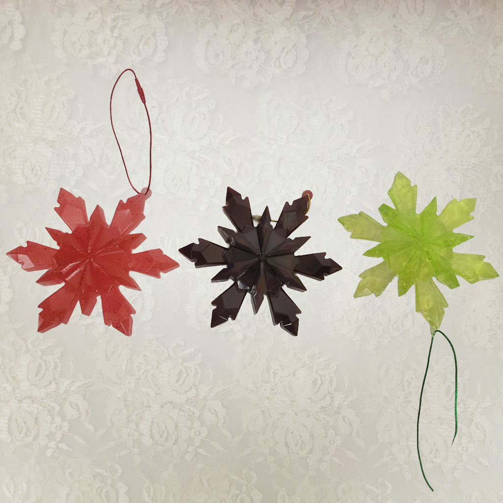 Star Ornaments, Various Colors, 3 Pack