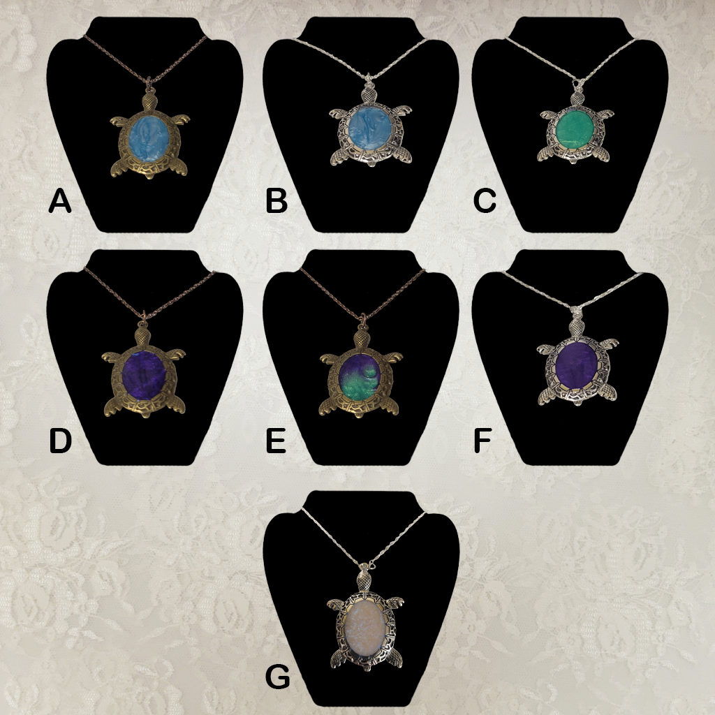 Turtle Silver and Copper Colored Necklaces