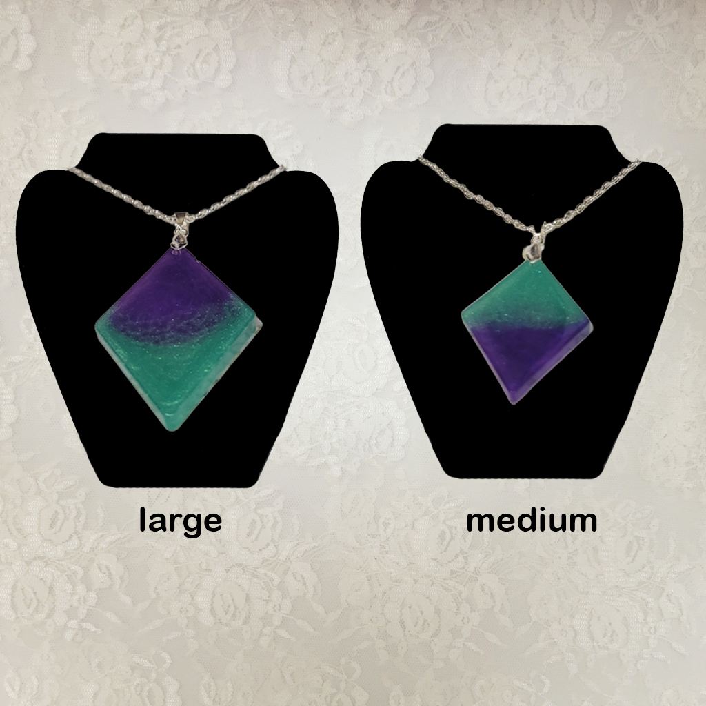Green and Purple Rhombus Necklaces