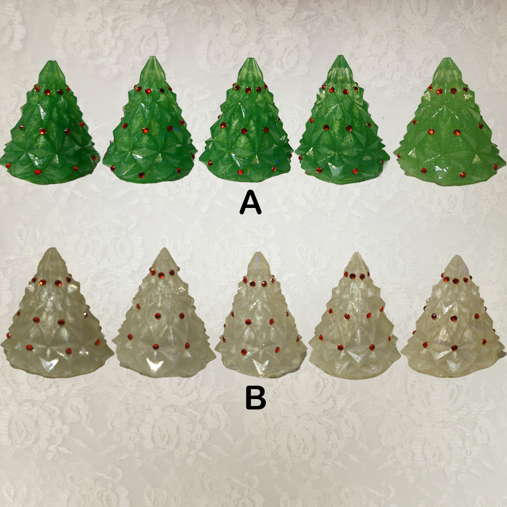Christmas Tree Resin Décor, 5 Pack