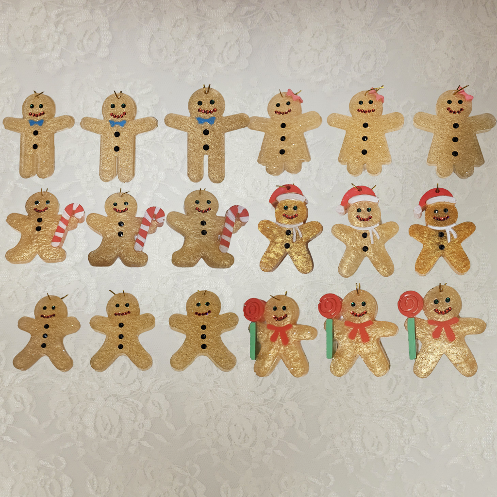 Gingerbread Men, 18 Pack, Embellished Ornaments