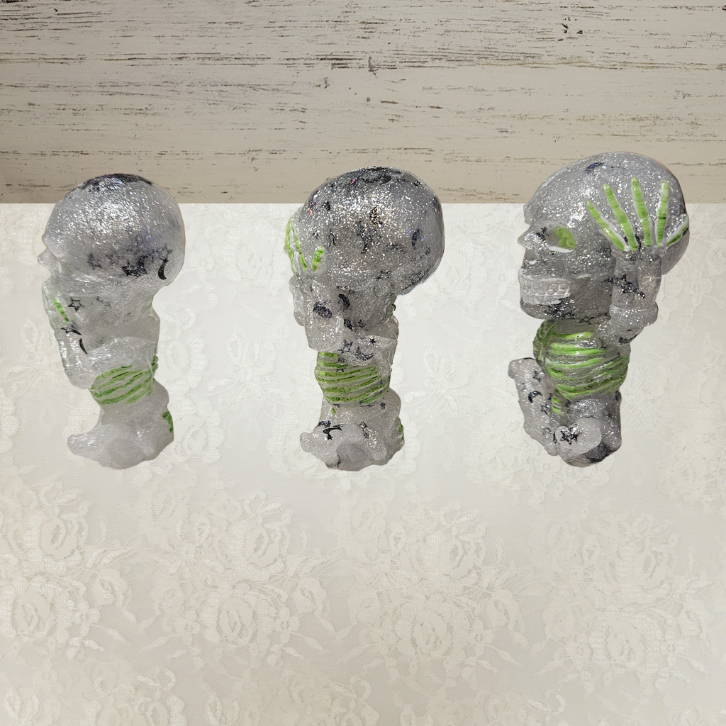 Sitting Skeletons, See, Speak and Hear No Evil Set