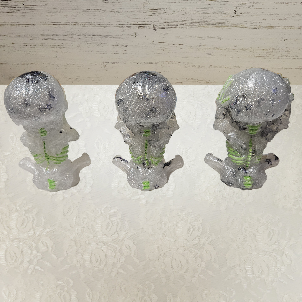 Sitting Skeletons, See, Speak and Hear No Evil Set