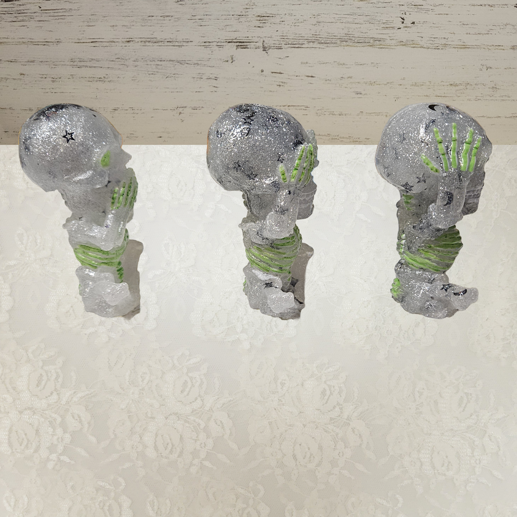 Sitting Skeletons, See, Speak and Hear No Evil Set