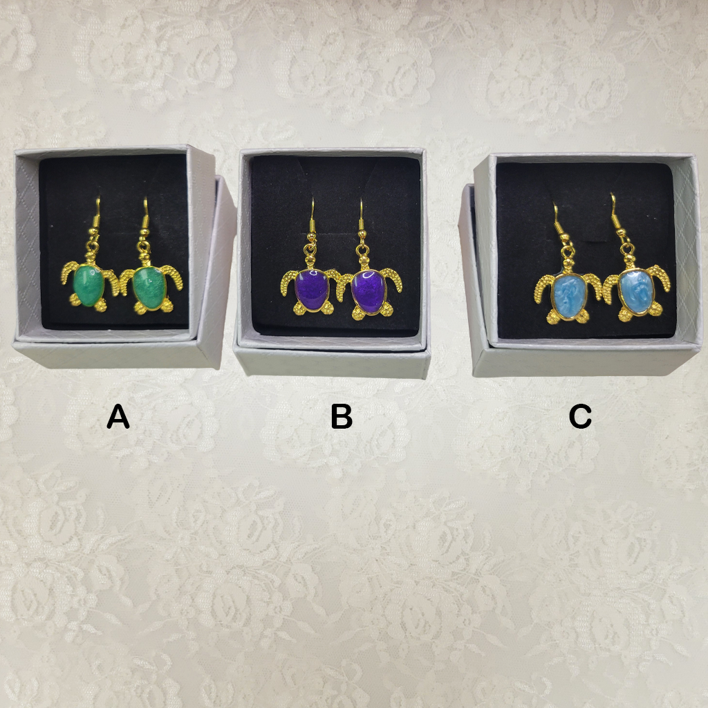 Turtle Gold Back Earrings