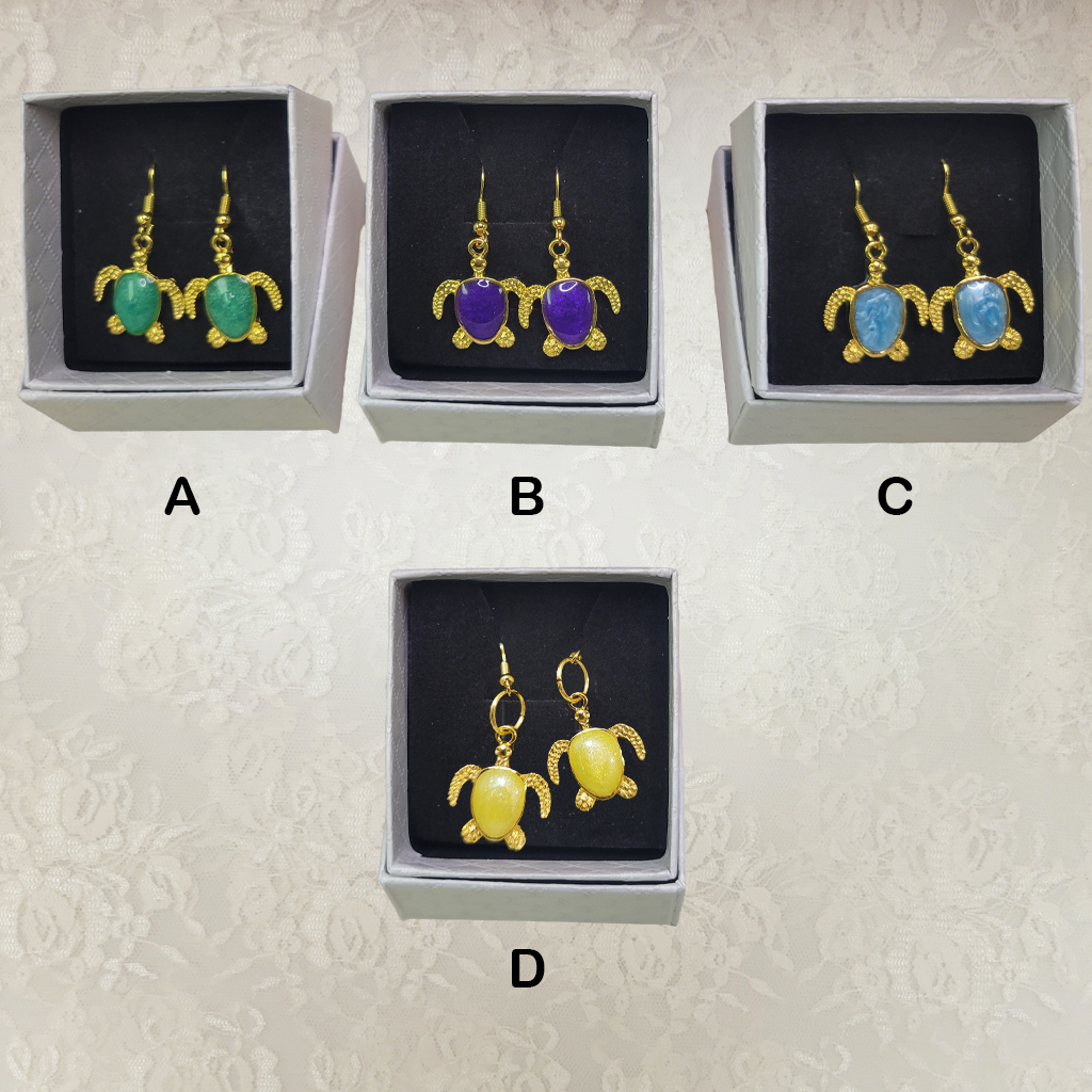 Turtle Gold Back Earrings