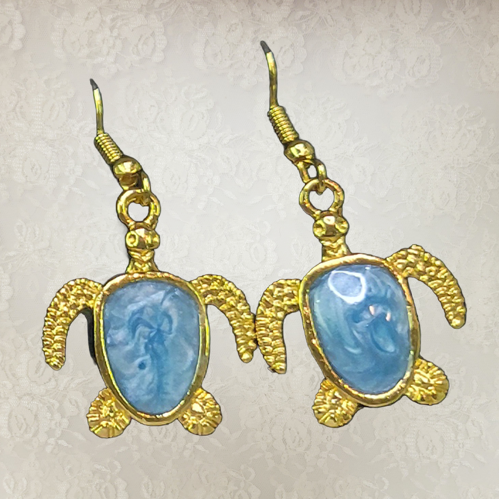 Turtle Gold Back Earrings