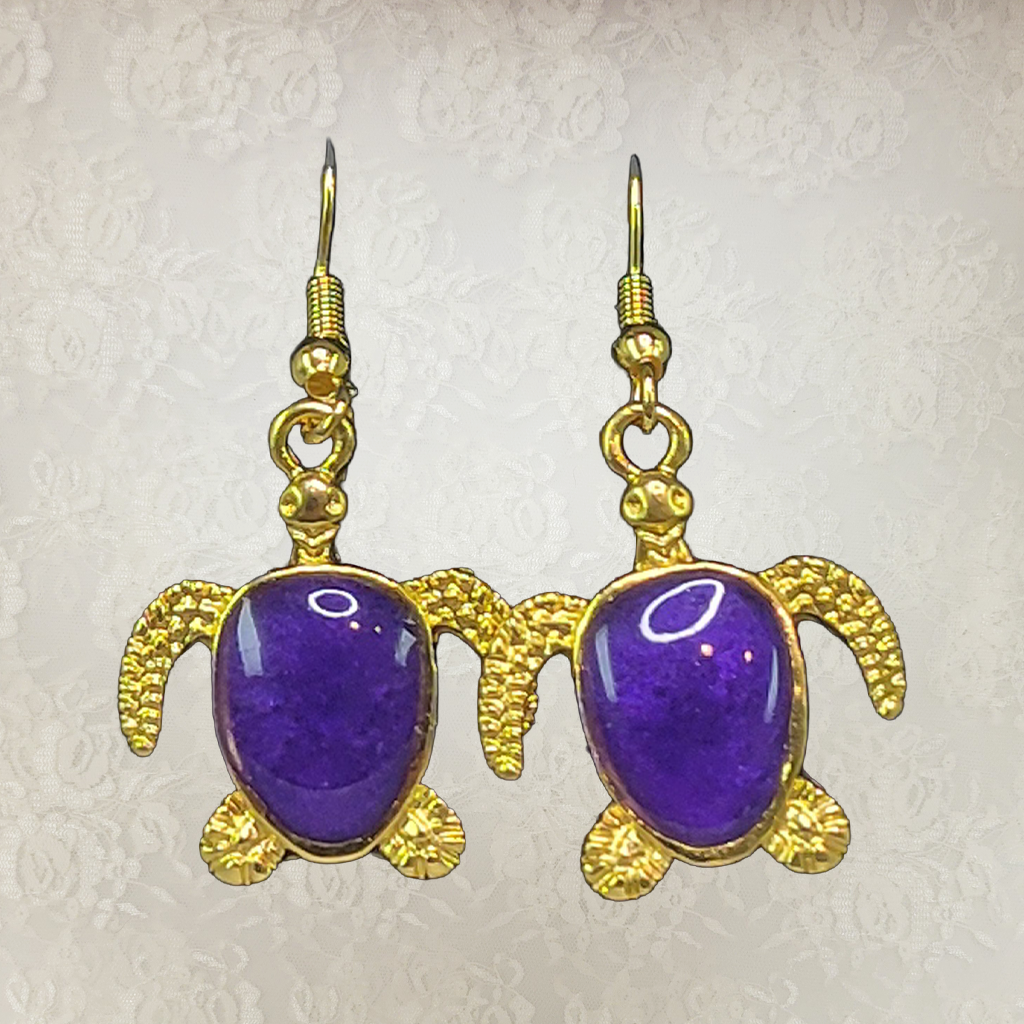 Turtle Gold Back Earrings