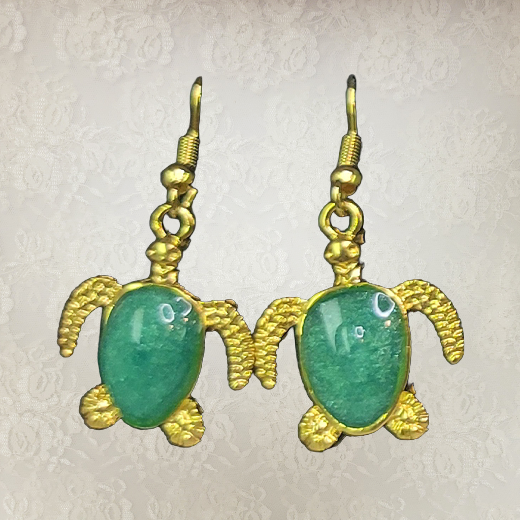 Turtle Gold Back Earrings