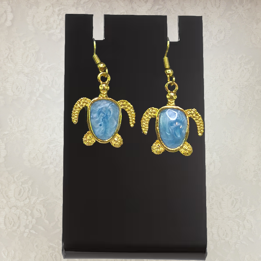 Turtle Gold Back Earrings