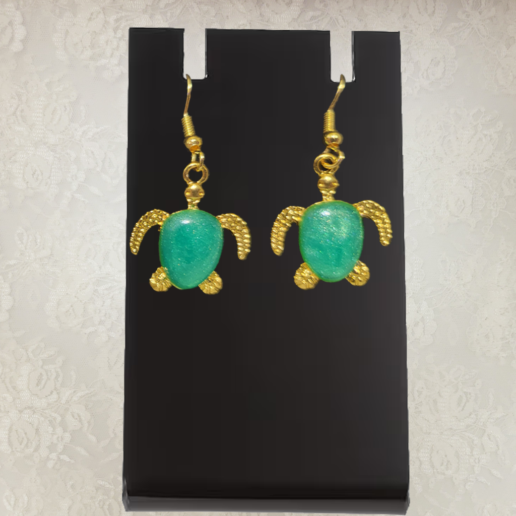 Turtle Gold Back Earrings