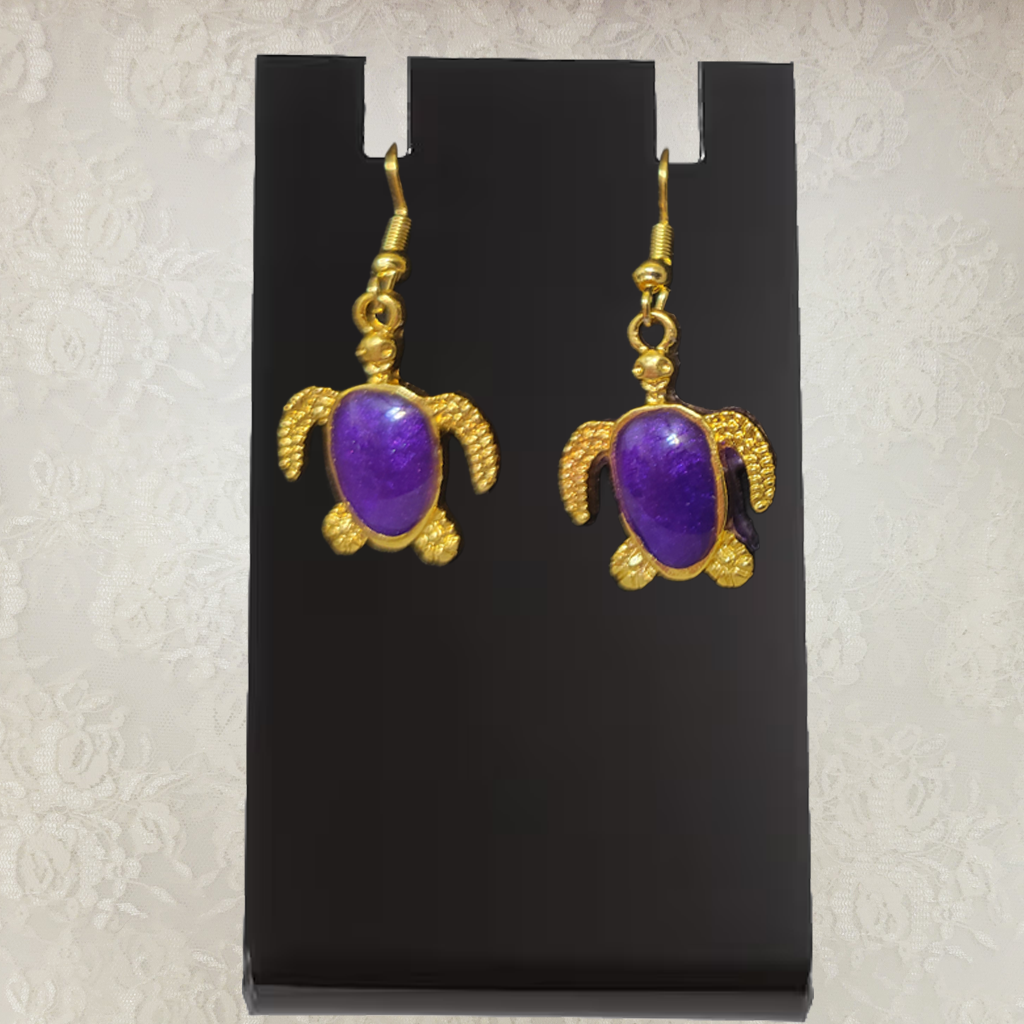 Turtle Gold Back Earrings