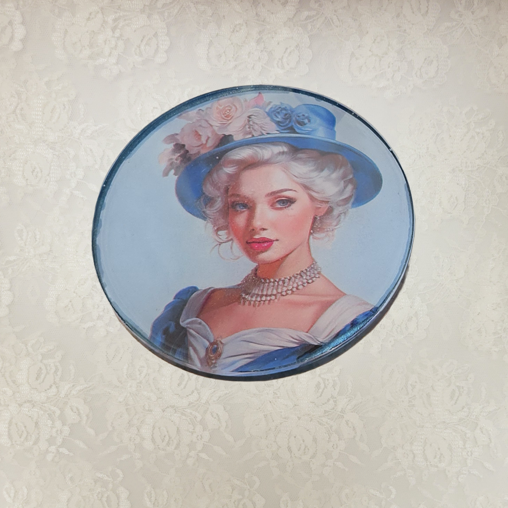 Victorian Ladies Coasters and Holder