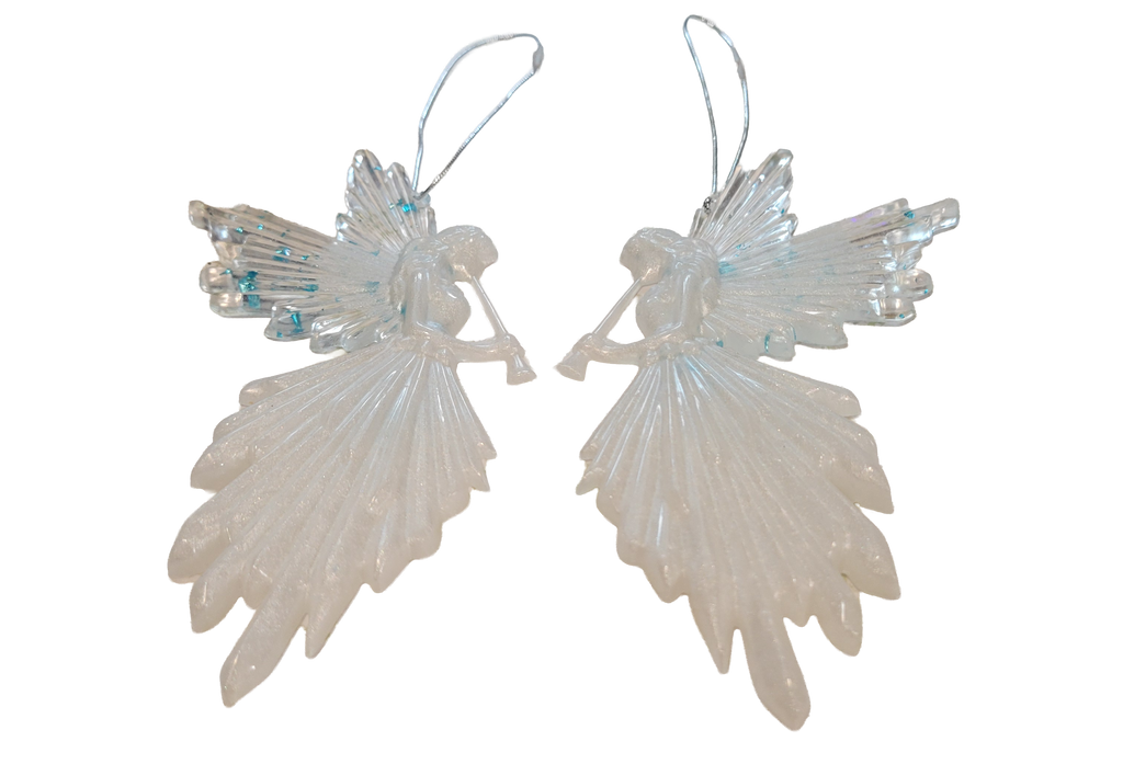 Angels Blowing Horns, 2 Pack Ornaments