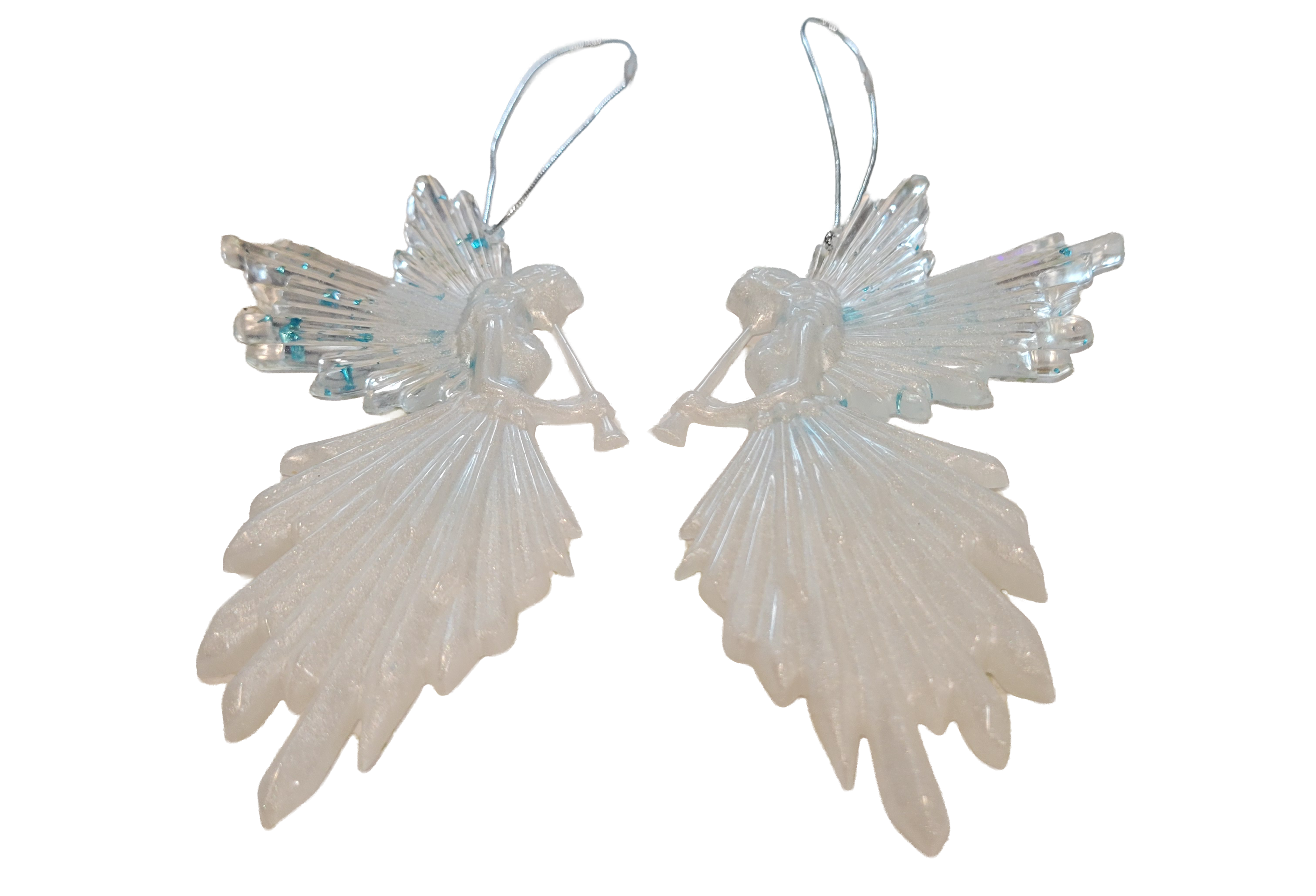 Angels Blowing Horns, 2 Pack Ornaments