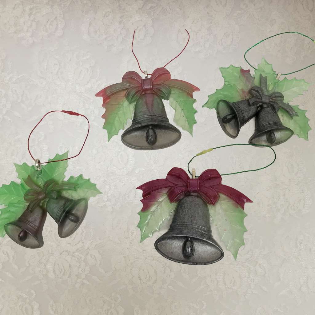 Christmas Bell Ornaments, 4 Pack, 2 Styles