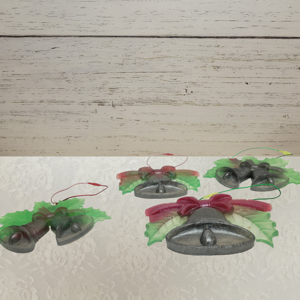 Christmas Bell Ornaments, 4 Pack, 2 Styles
